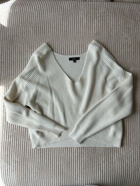 Lulus V-Neck Cream Knit Sweater